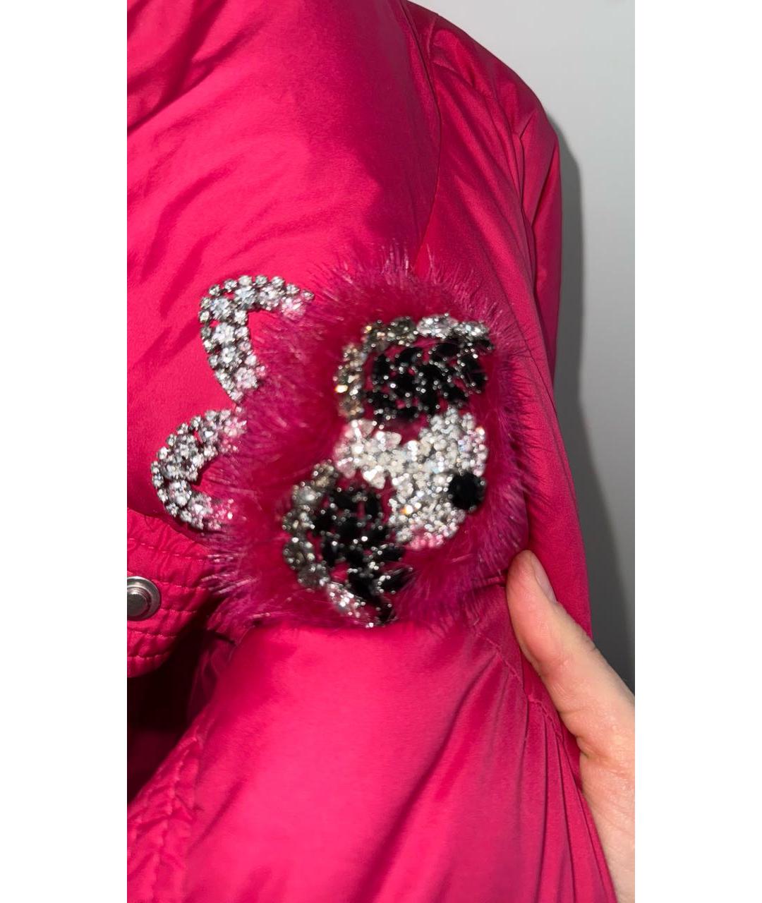 ERMANNO SCERVINO Розовый полиэстеровый пуховик, фото 4