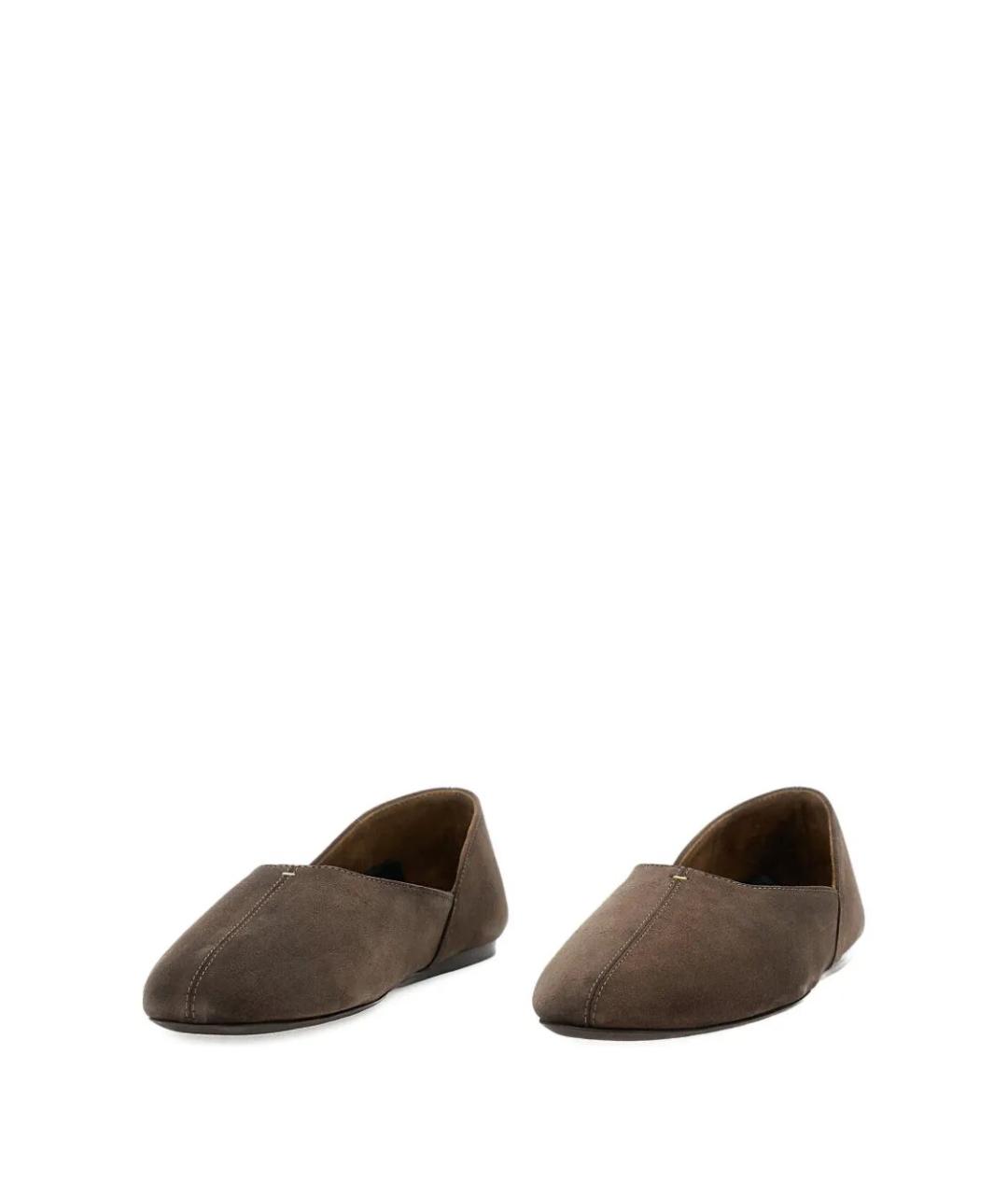KHAITE Коричневые замшевые балетки, фото 2