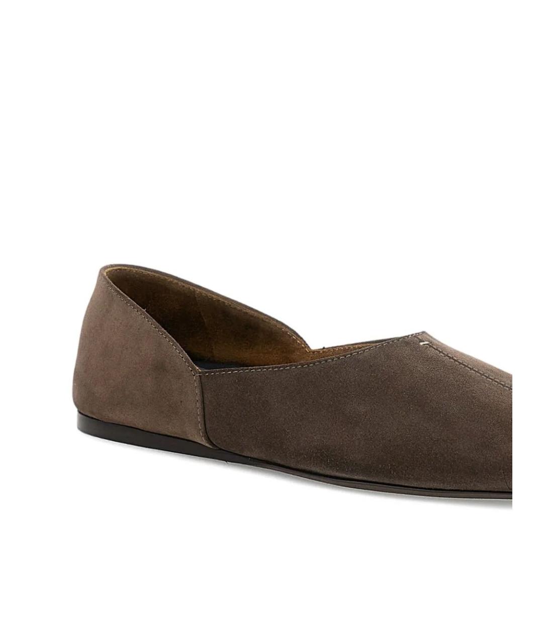 KHAITE Коричневые замшевые балетки, фото 4