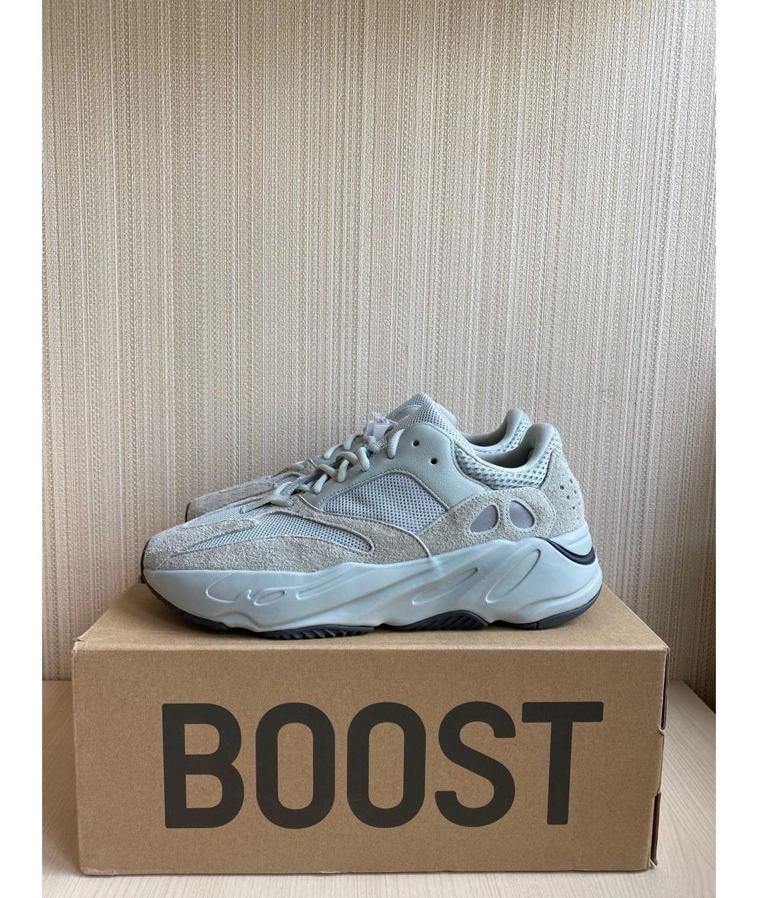 ADIDAS YEEZY Серые замшевые низкие кроссовки / кеды, фото 2