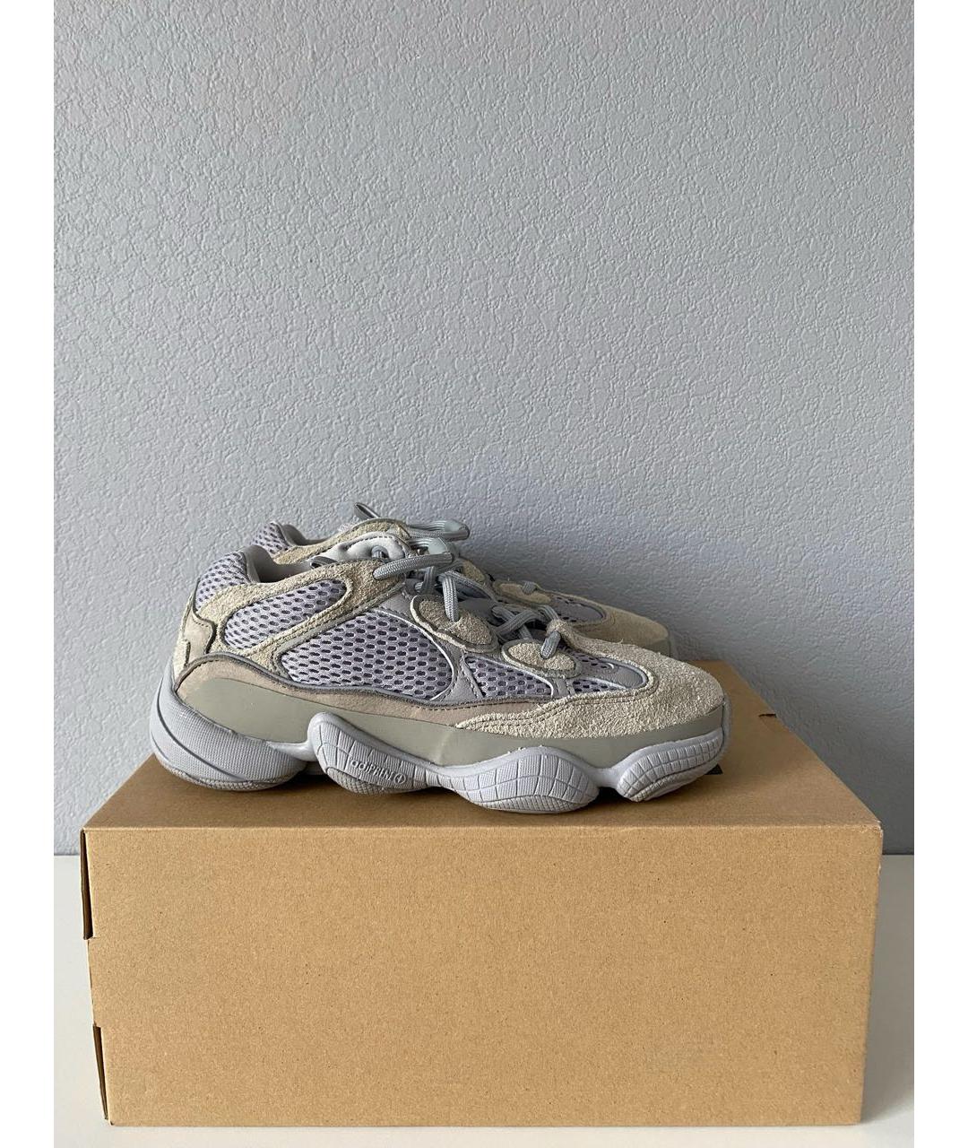 ADIDAS YEEZY Серые замшевые низкие кроссовки / кеды, фото 3