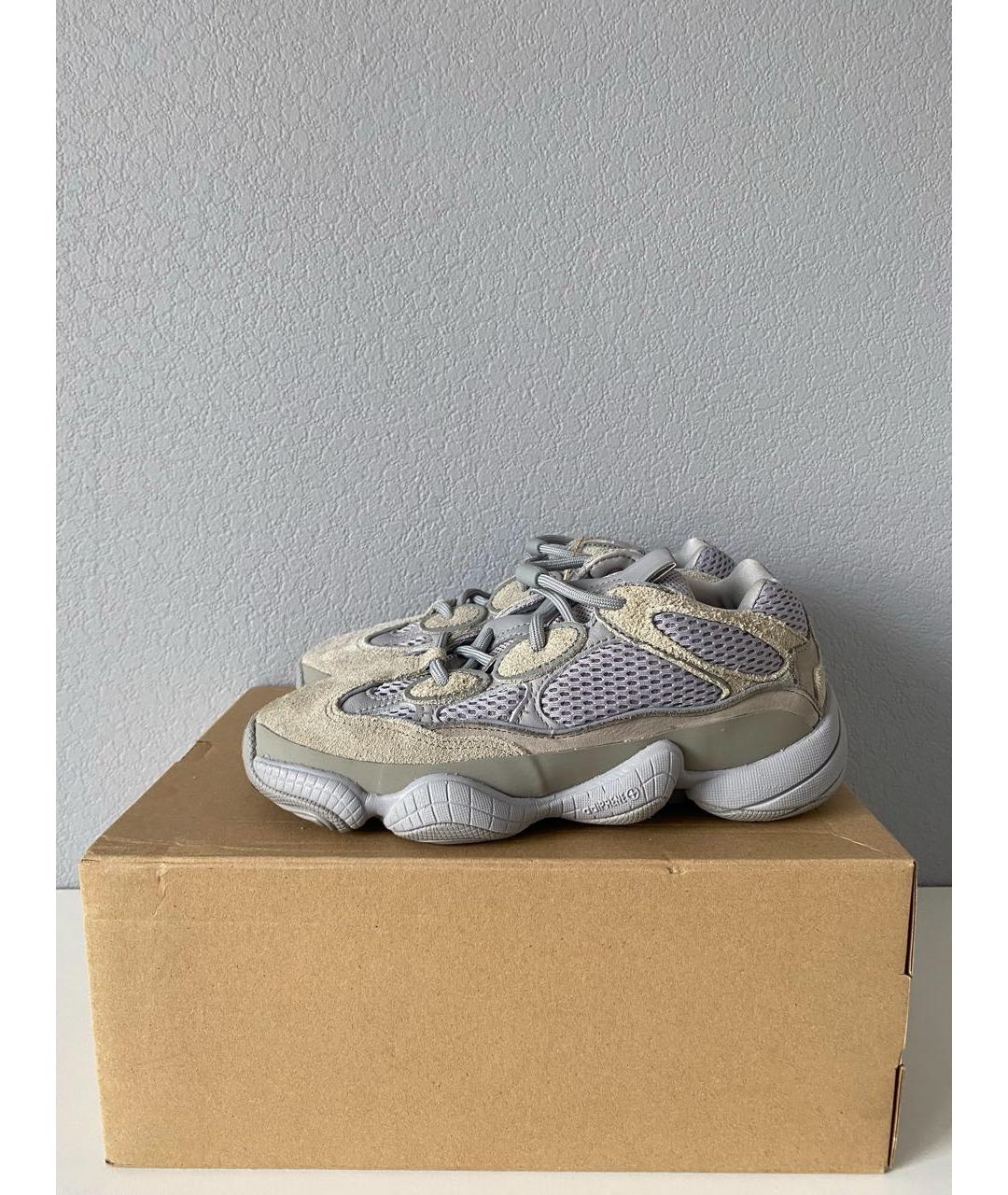 ADIDAS YEEZY Серые замшевые низкие кроссовки / кеды, фото 2