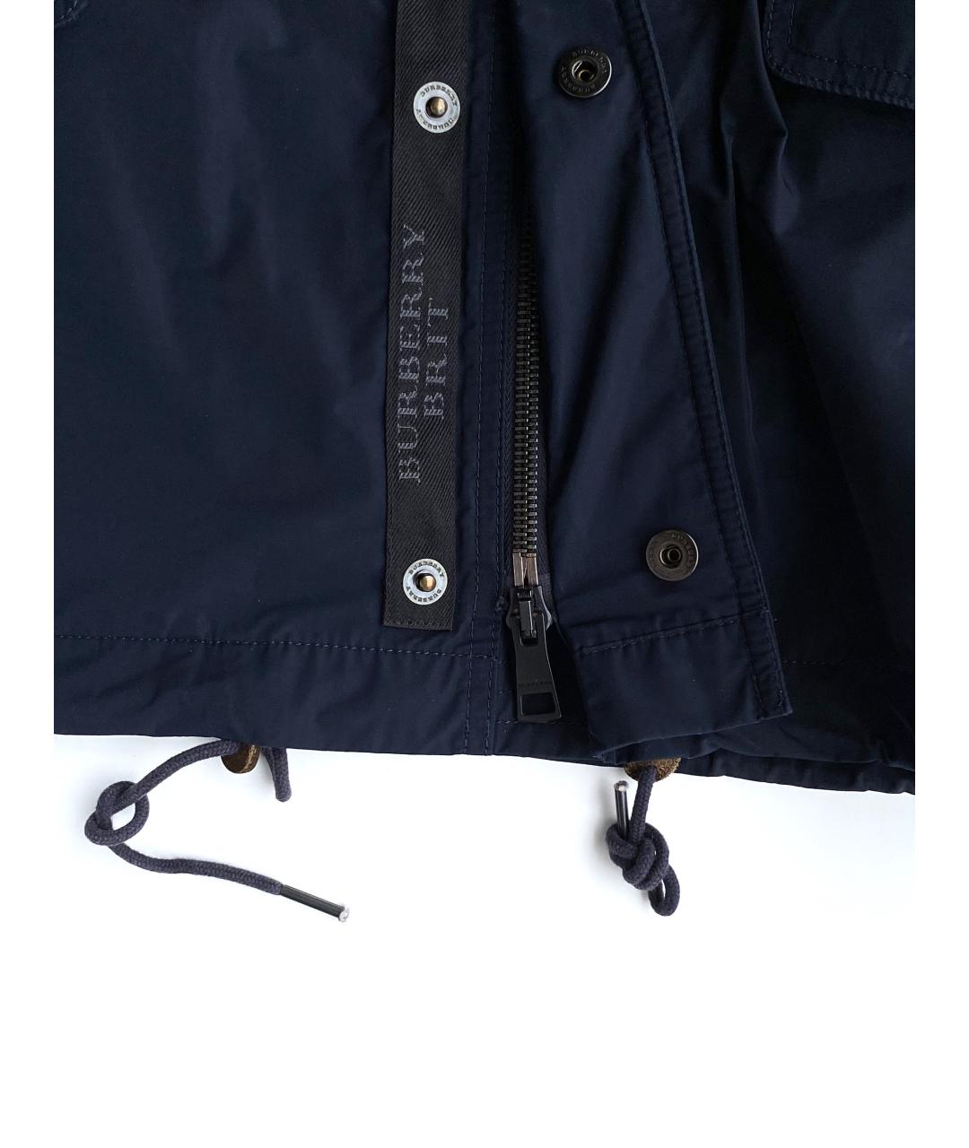 BURBERRY Темно-синяя полиэстеровая куртка, фото 5