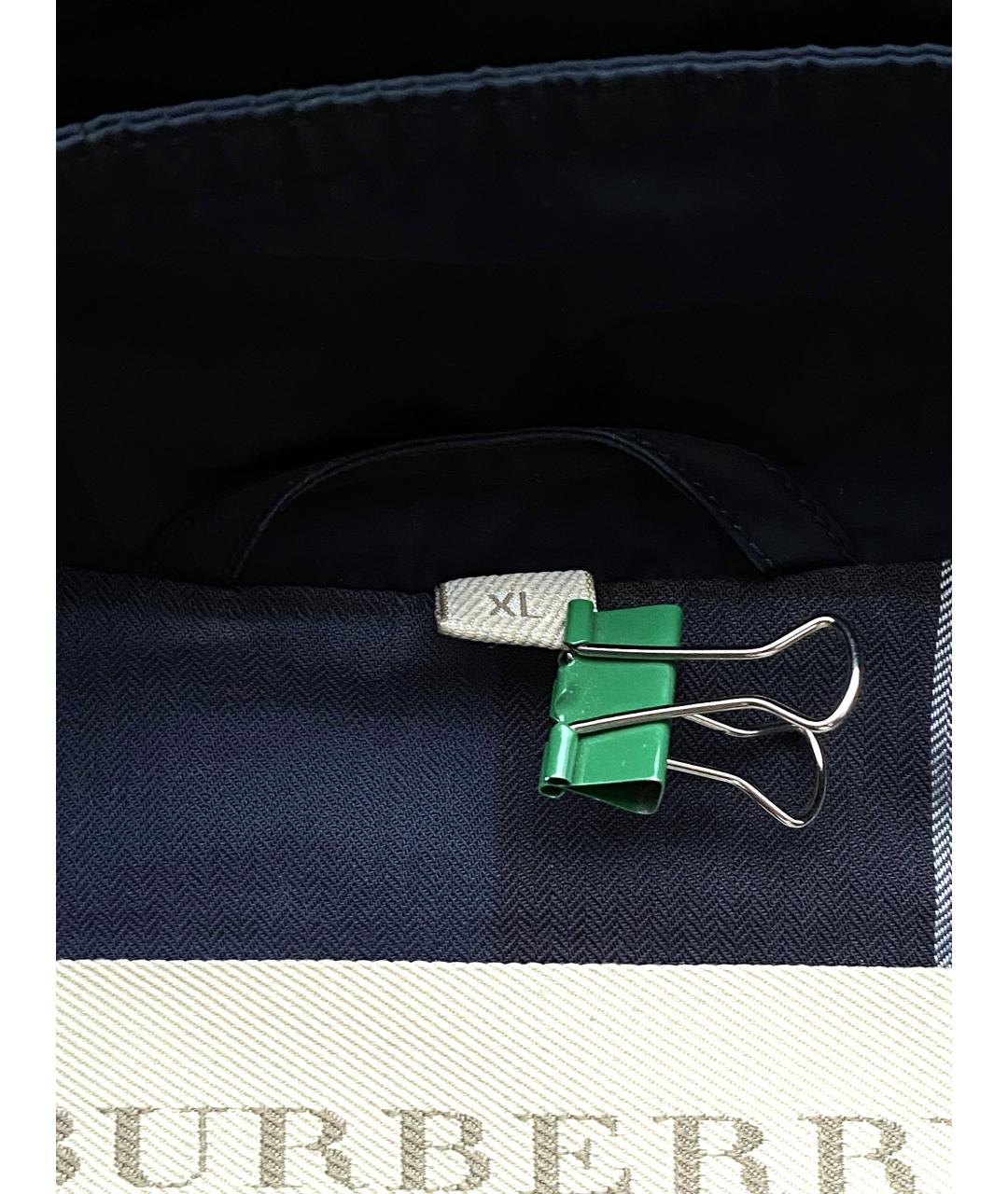 BURBERRY Темно-синяя полиэстеровая куртка, фото 7