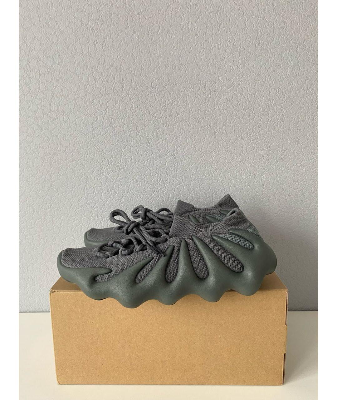 ADIDAS YEEZY Серые текстильные низкие кроссовки / кеды, фото 3