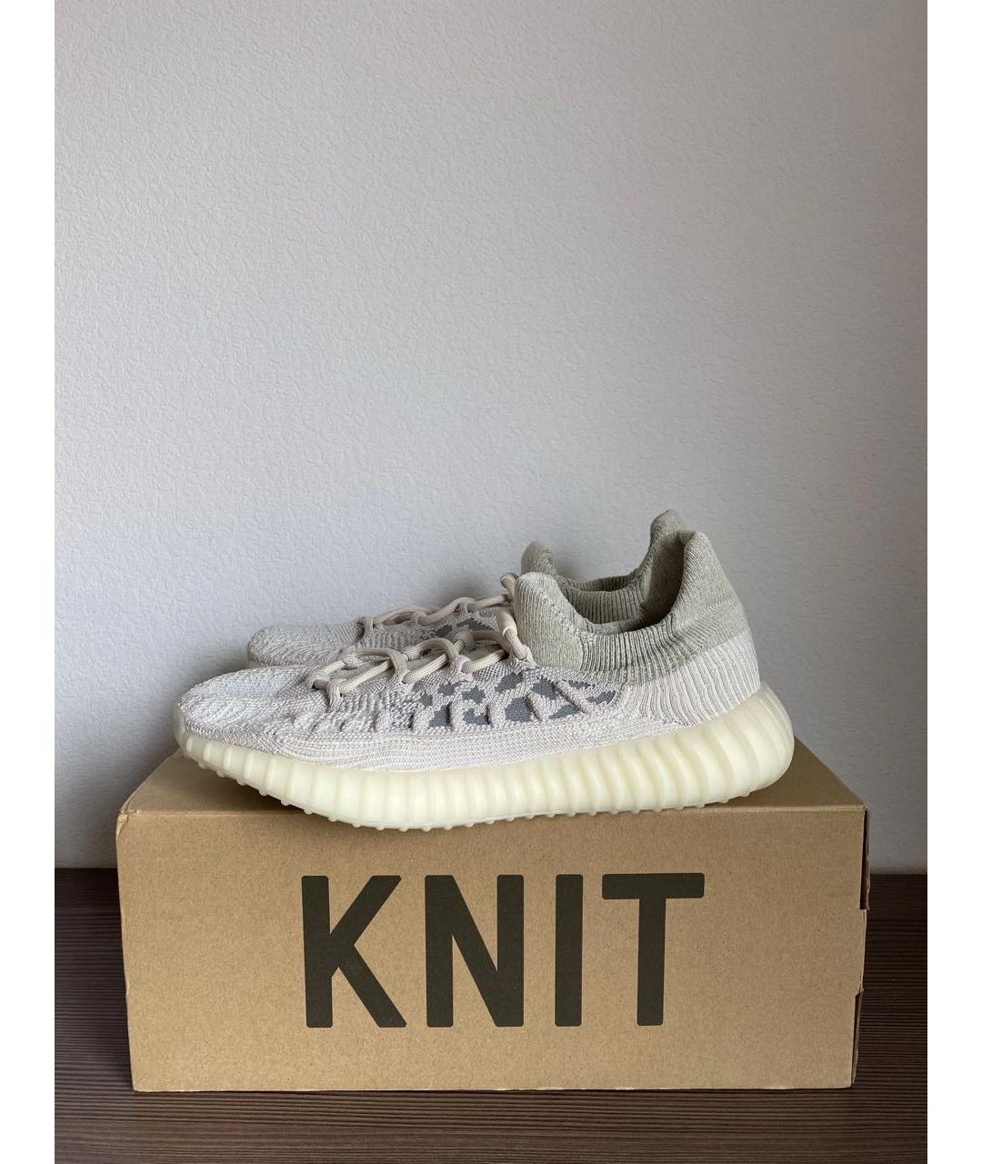 ADIDAS YEEZY Белые текстильные низкие кроссовки / кеды, фото 3