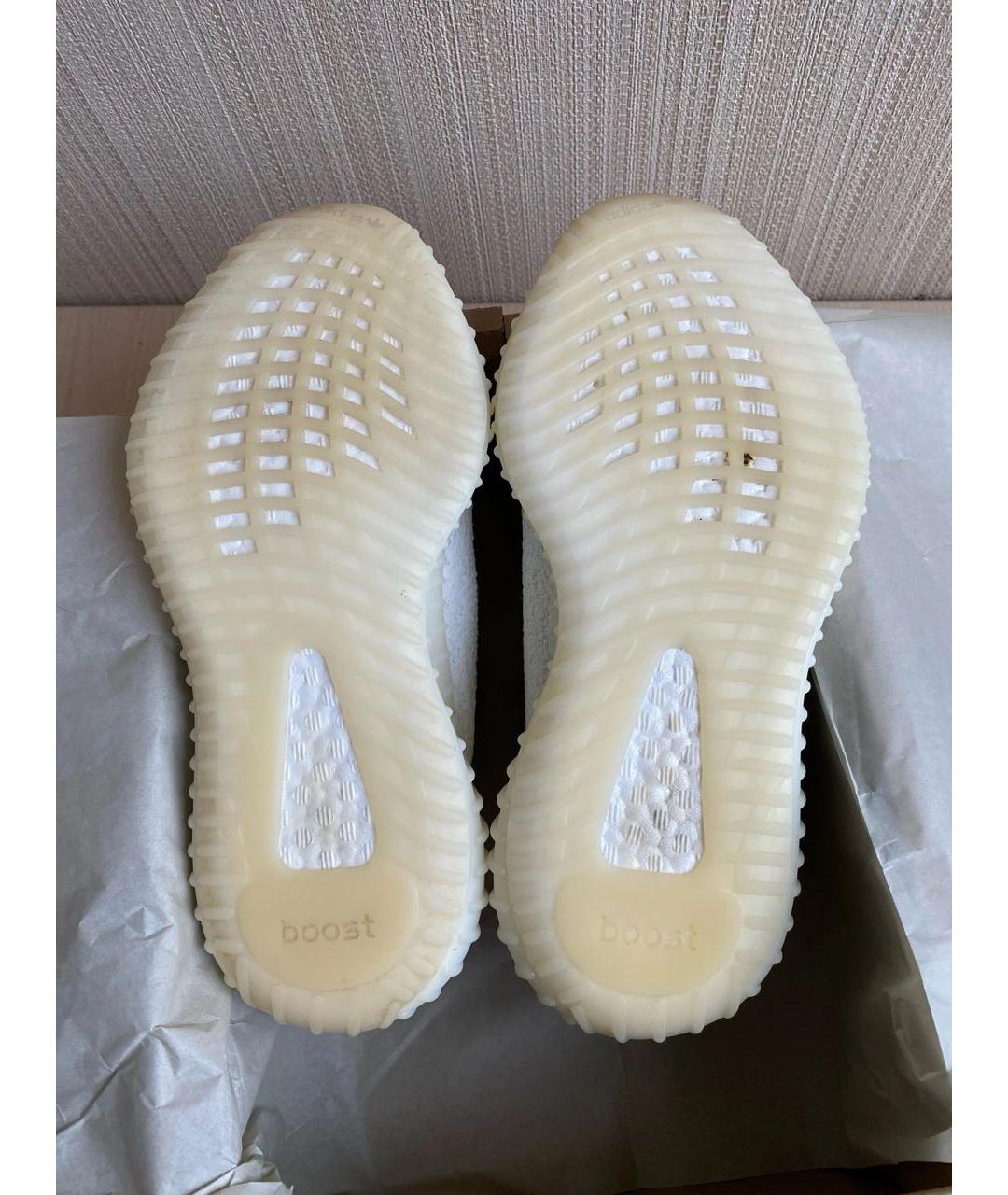 ADIDAS YEEZY Белые текстильные низкие кроссовки / кеды, фото 5