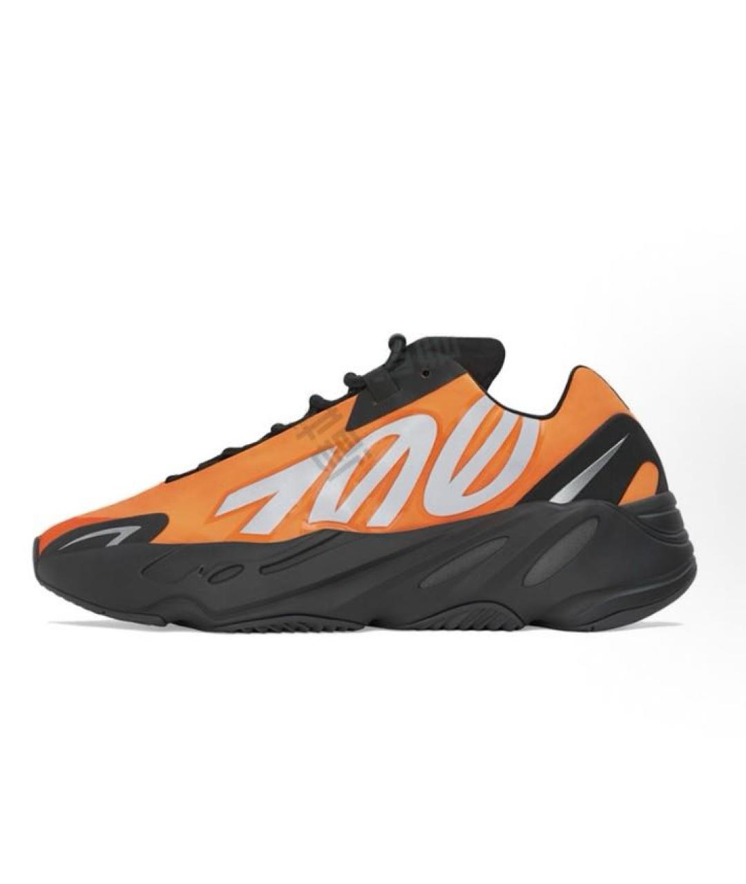 ADIDAS YEEZY Оранжевое текстильные низкие кроссовки / кеды, фото 4