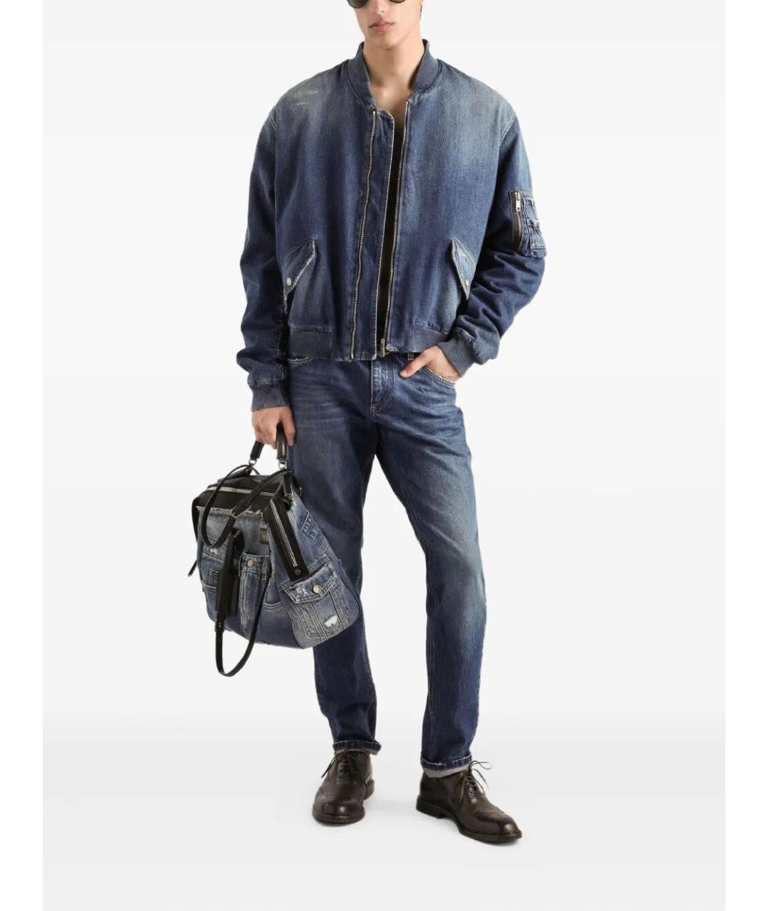 DOLCE&GABBANA Синие хлопковые джинсы скинни, фото 2