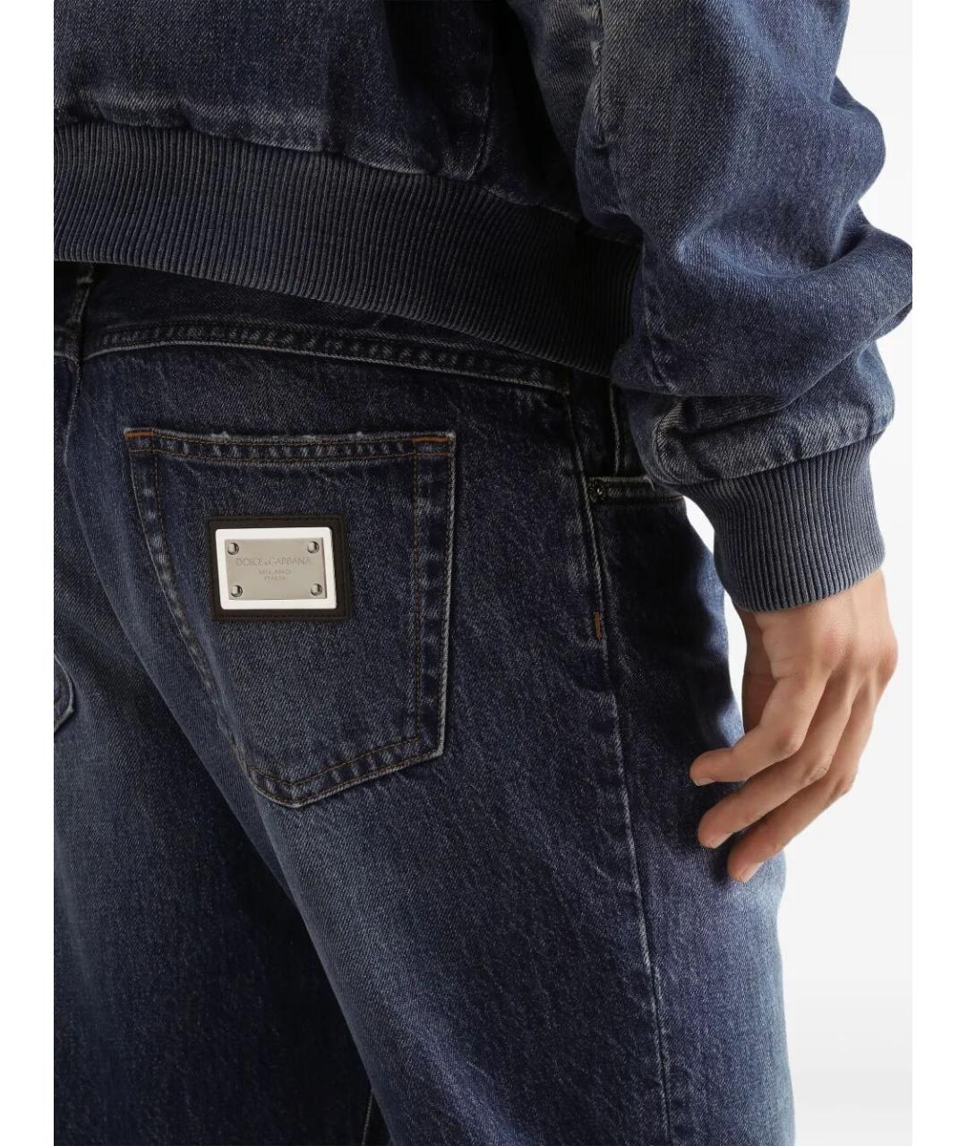 DOLCE&GABBANA Синие хлопковые джинсы скинни, фото 4
