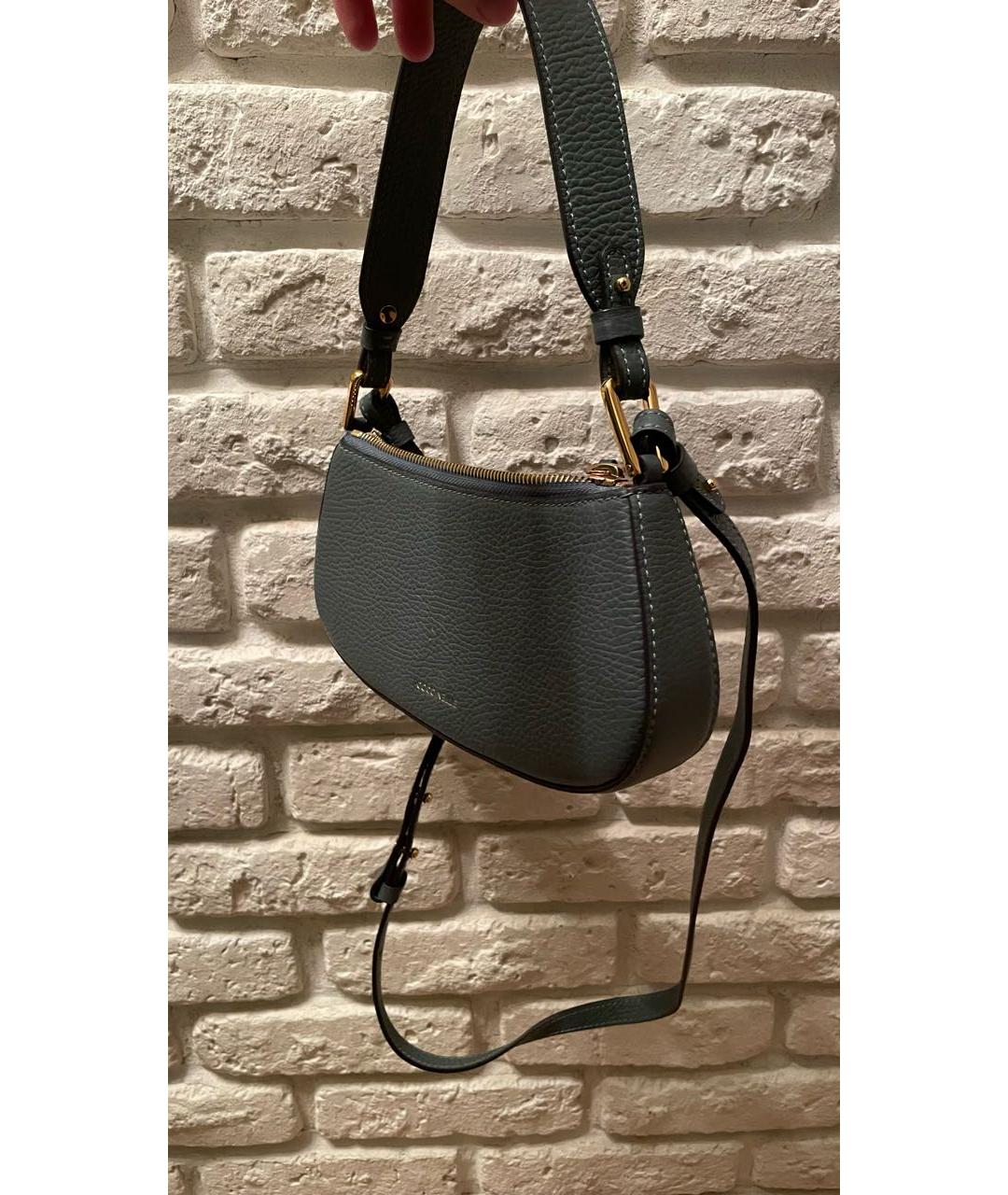 COCCINELLE Зеленая кожаная сумка с короткими ручками, фото 2