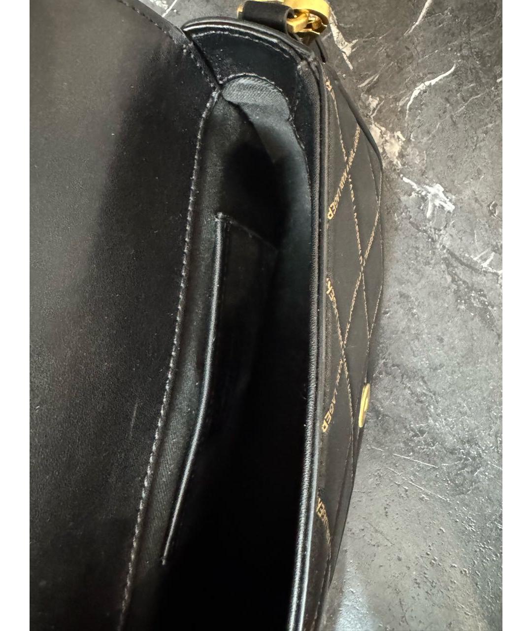 KARL LAGERFELD Черная кожаная сумка через плечо, фото 4