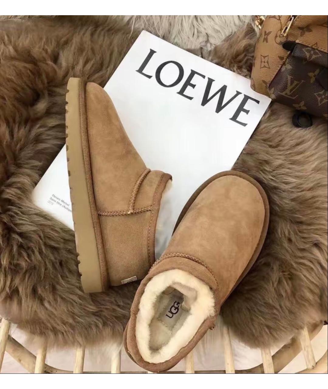 UGG AUSTRALIA Коричневые замшевые сабо, фото 5