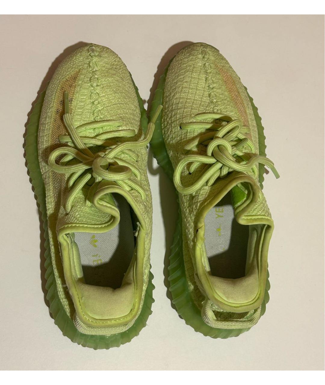 ADIDAS YEEZY Салатовые текстильные кроссовки, фото 3