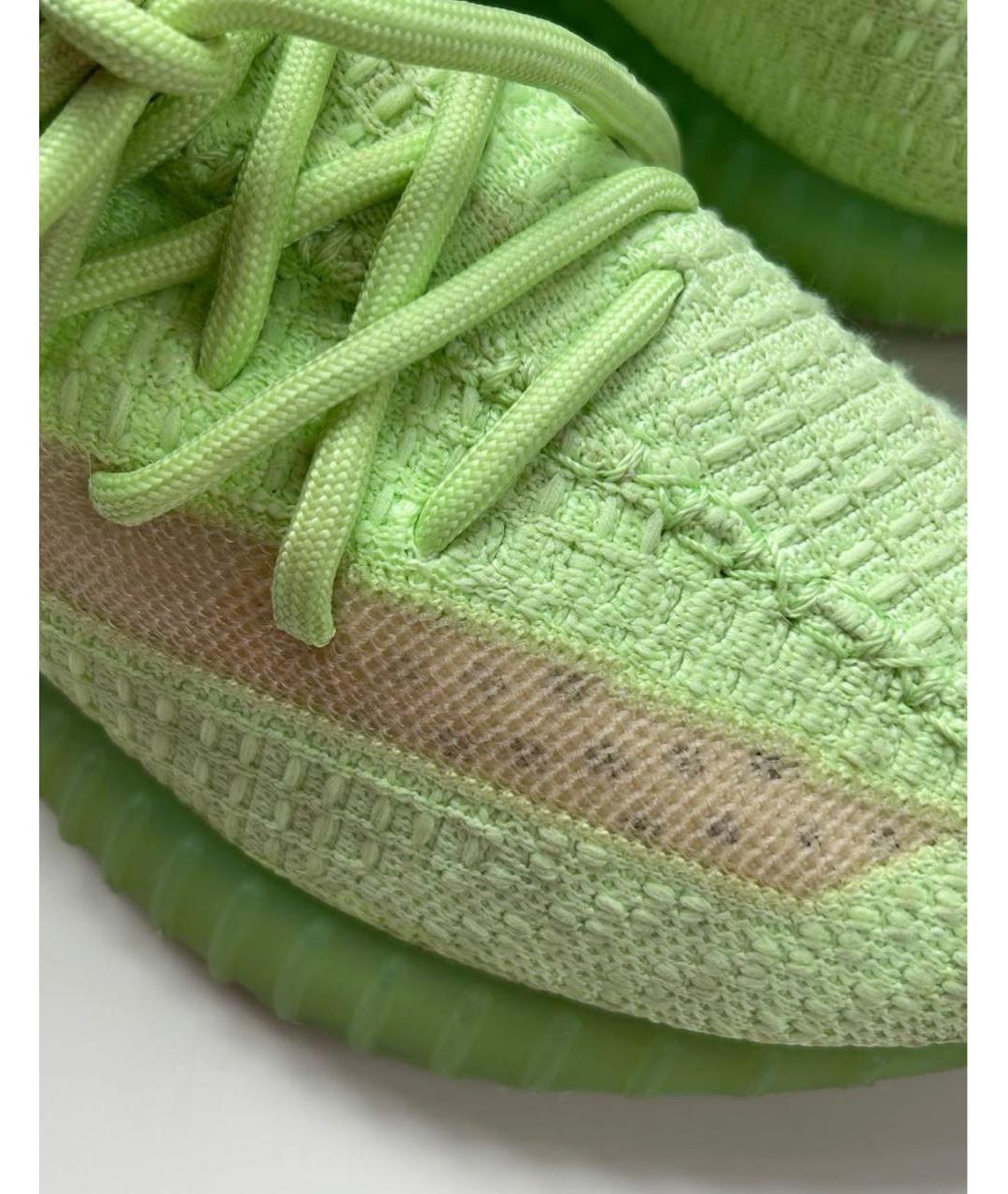 ADIDAS YEEZY Салатовые текстильные кроссовки, фото 5