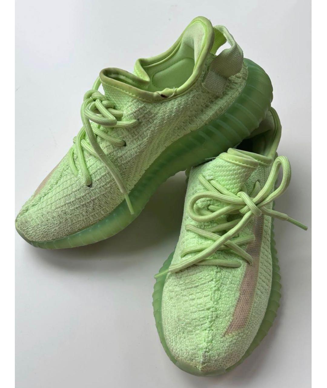 ADIDAS YEEZY Салатовые текстильные кроссовки, фото 2