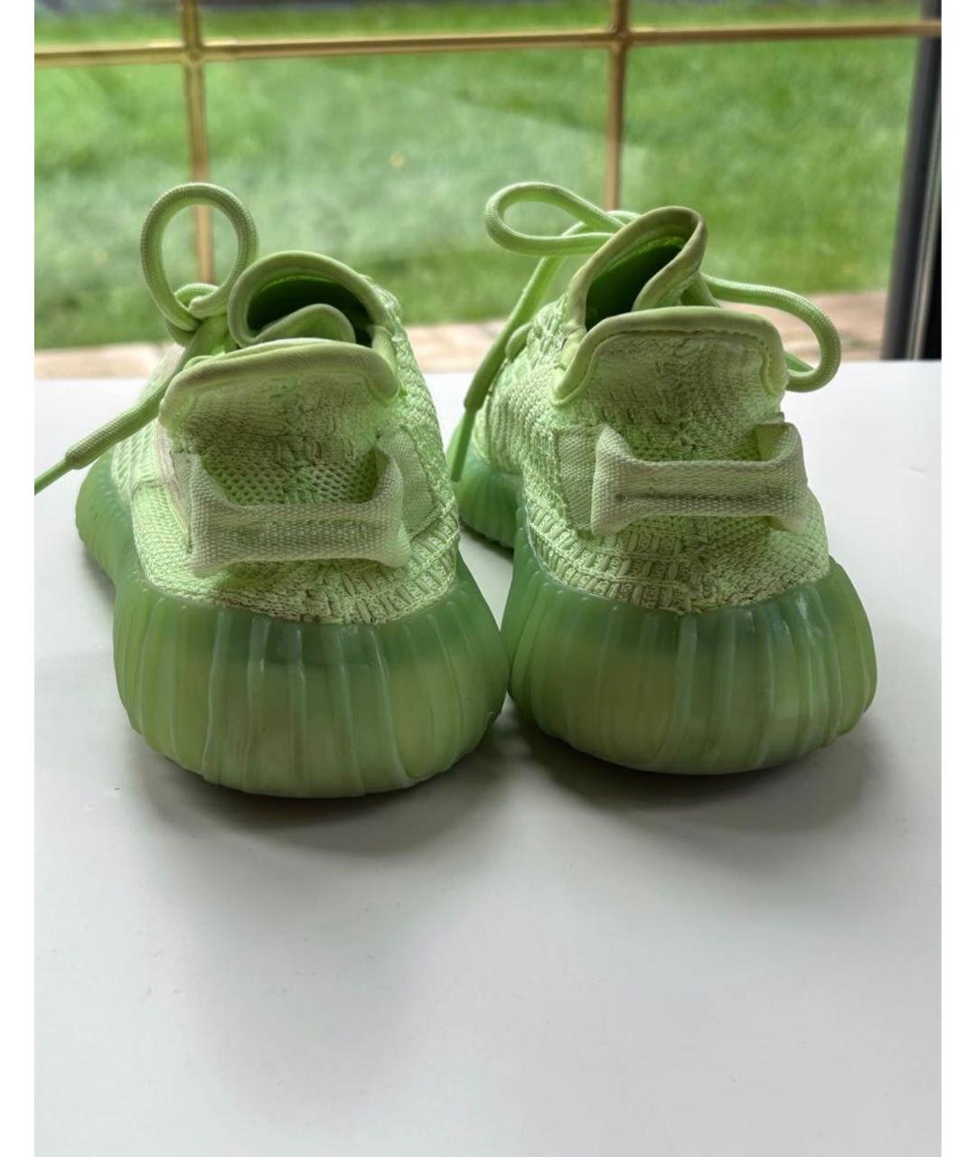 ADIDAS YEEZY Салатовые текстильные кроссовки, фото 4