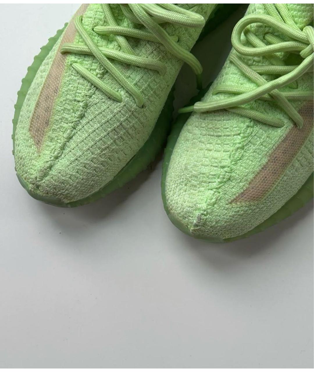 ADIDAS YEEZY Салатовые текстильные кроссовки, фото 6