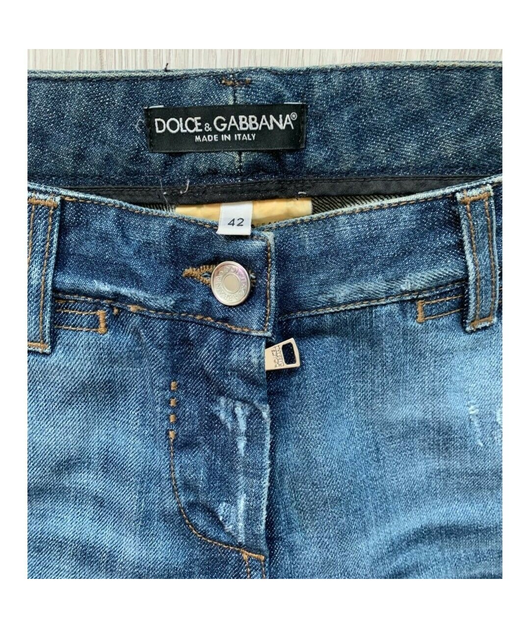 DOLCE&GABBANA Хлопковые прямые джинсы, фото 3