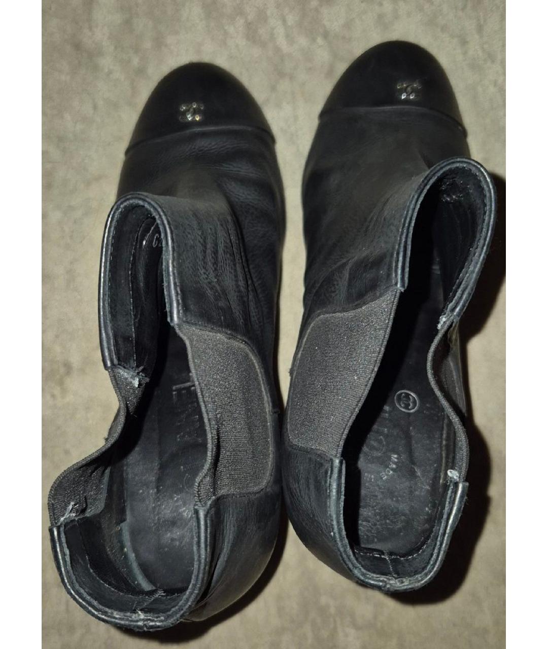 CHANEL Черные кожаные ботильоны, фото 3