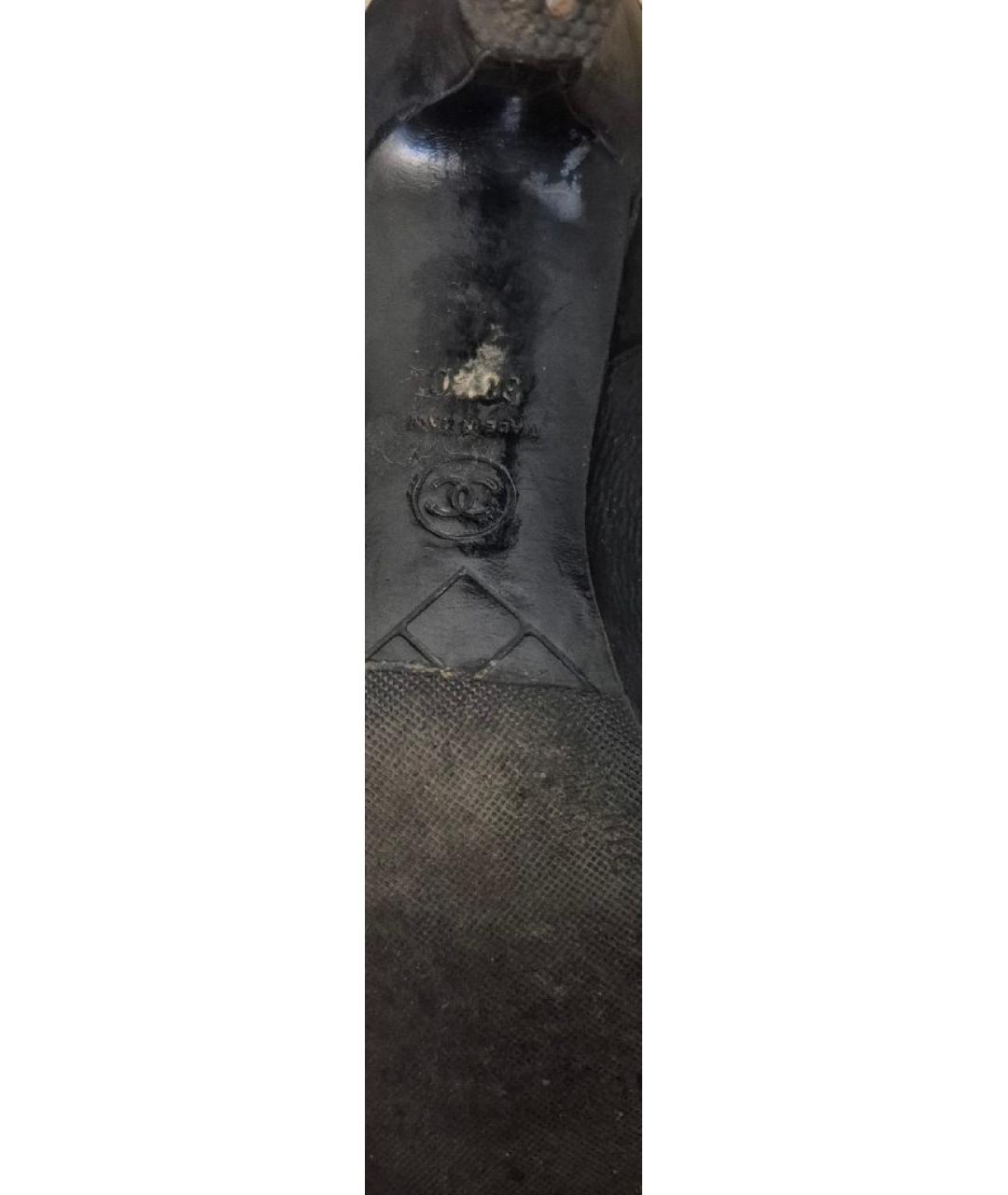 CHANEL Черные кожаные ботильоны, фото 5