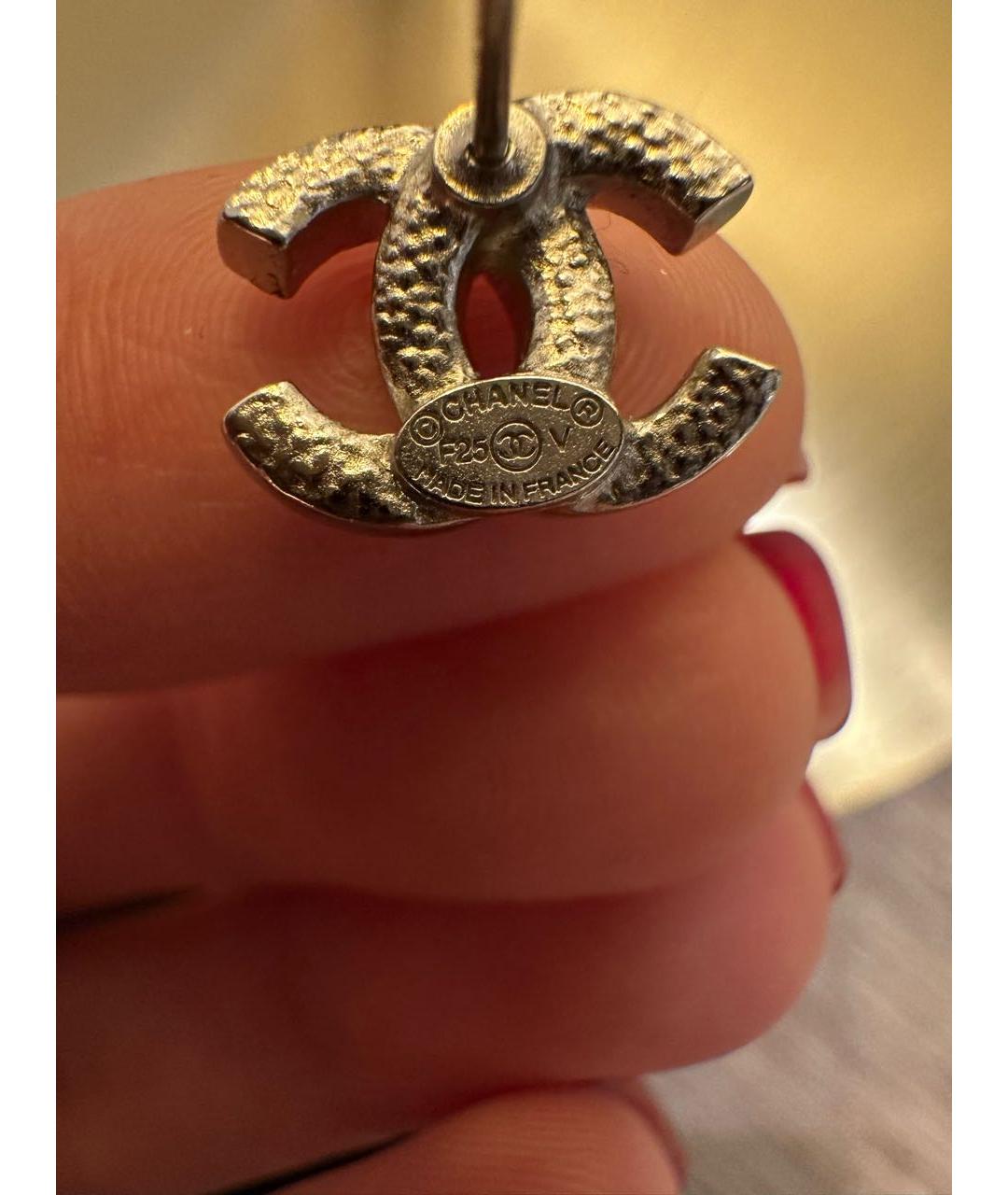 CHANEL Серебряные металлические серьги, фото 4