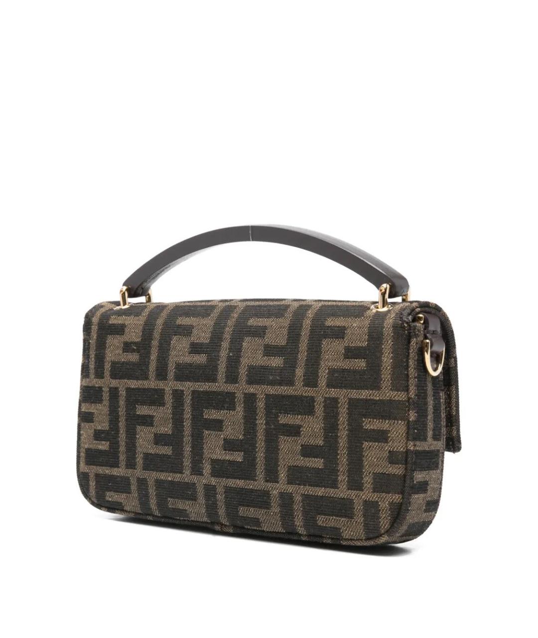 FENDI Коричневая хлопковая сумка через плечо, фото 3