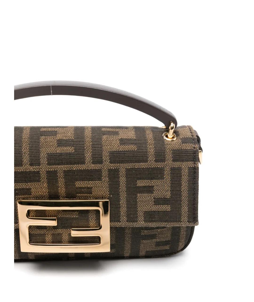 FENDI Коричневая хлопковая сумка через плечо, фото 5