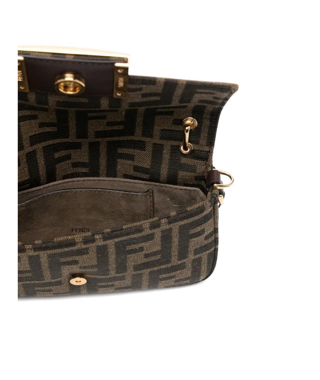 FENDI Коричневая хлопковая сумка через плечо, фото 4