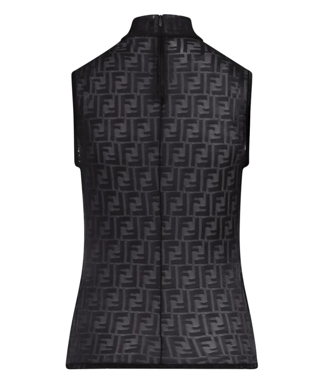 FENDI Черная полиамидовая блузы, фото 2