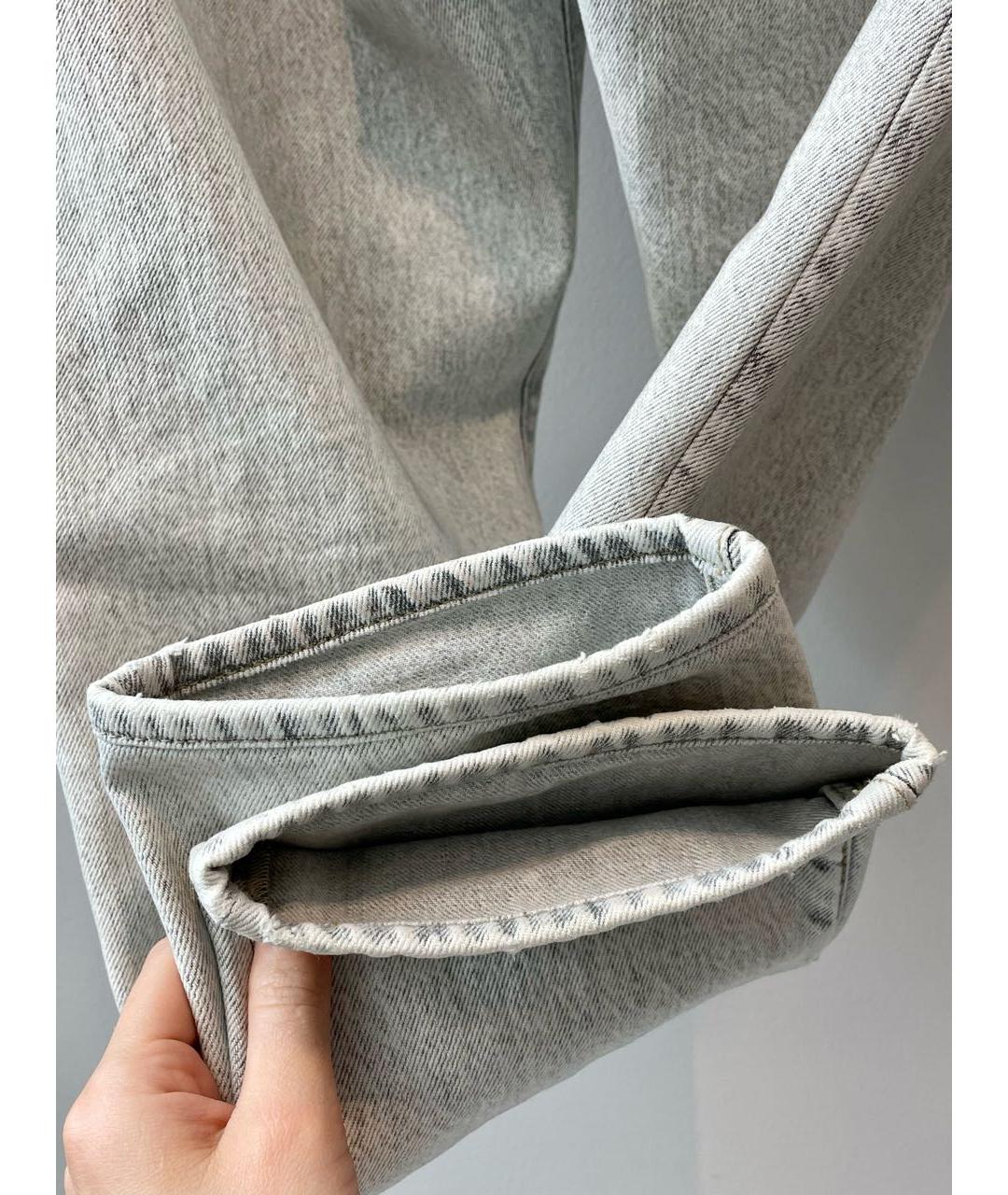 BRUNELLO CUCINELLI Серые хлопковые прямые джинсы, фото 4