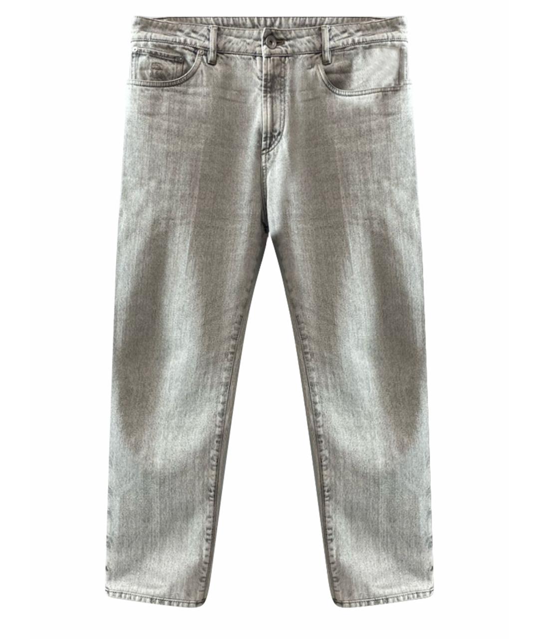 BRUNELLO CUCINELLI Серые хлопковые прямые джинсы, фото 1