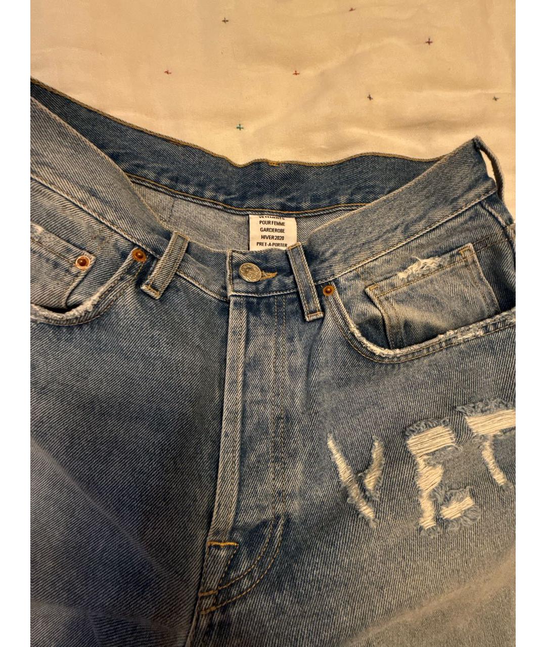 VETEMENTS Голубые прямые джинсы, фото 3
