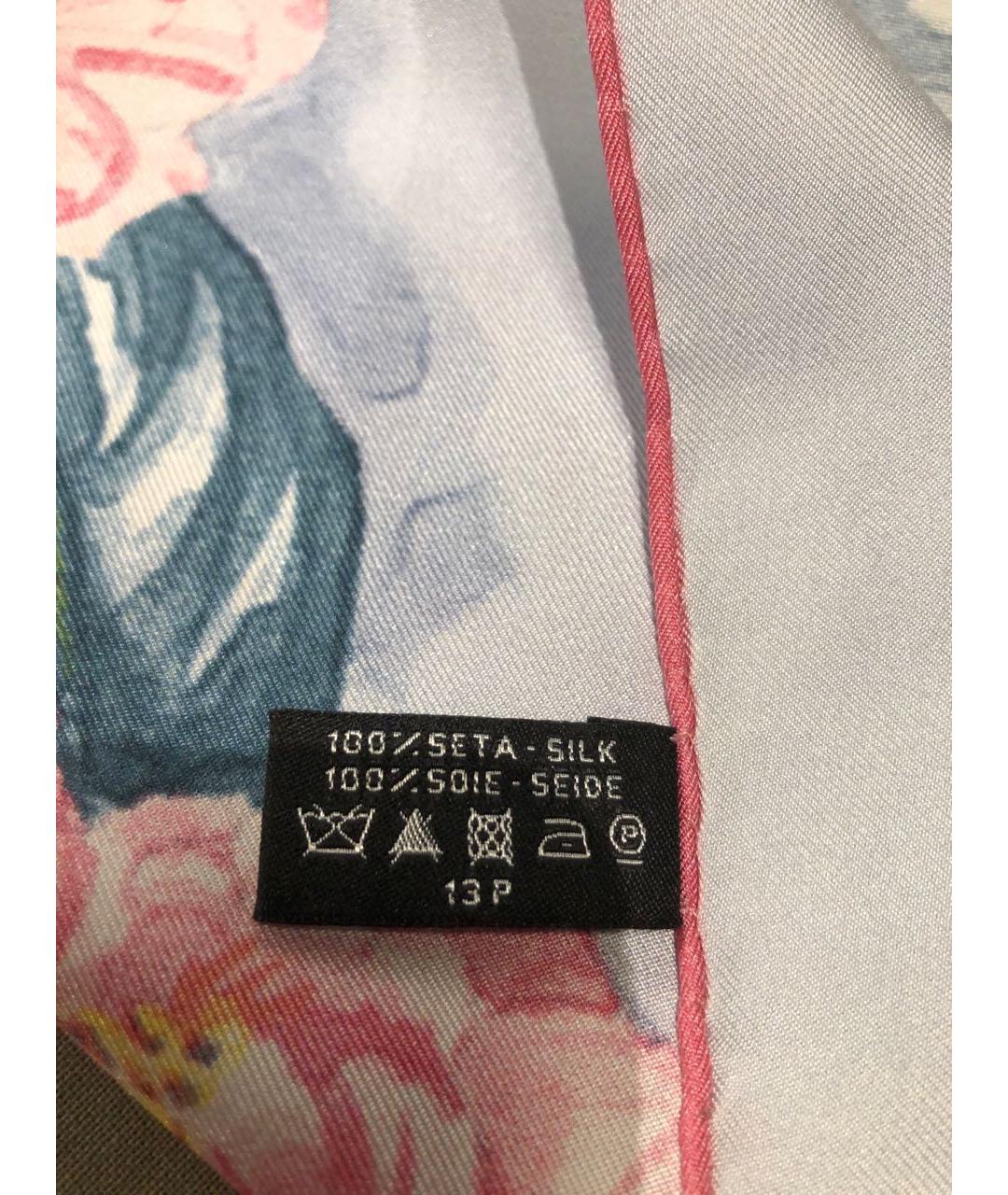 CHANEL Голубой шелковый платок, фото 3