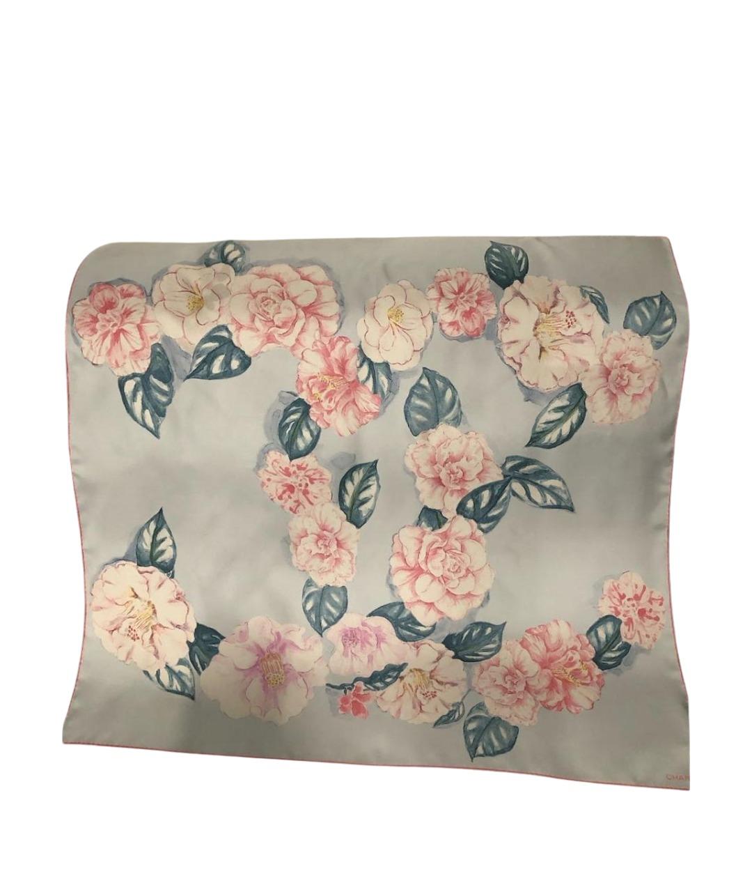 CHANEL Голубой шелковый платок, фото 1