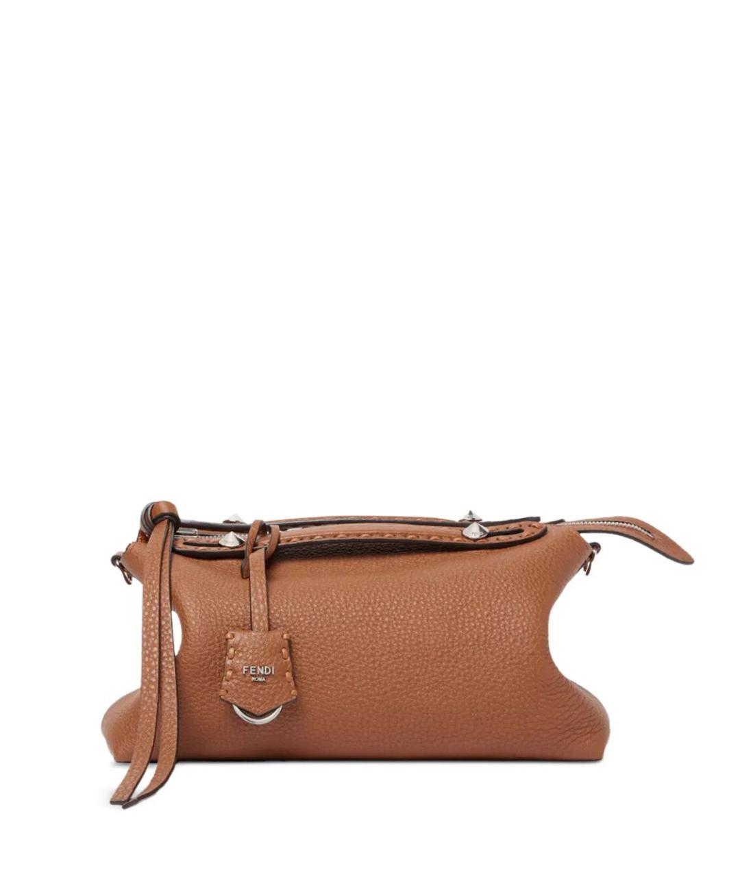 FENDI Бежевая кожаная сумка через плечо, фото 1