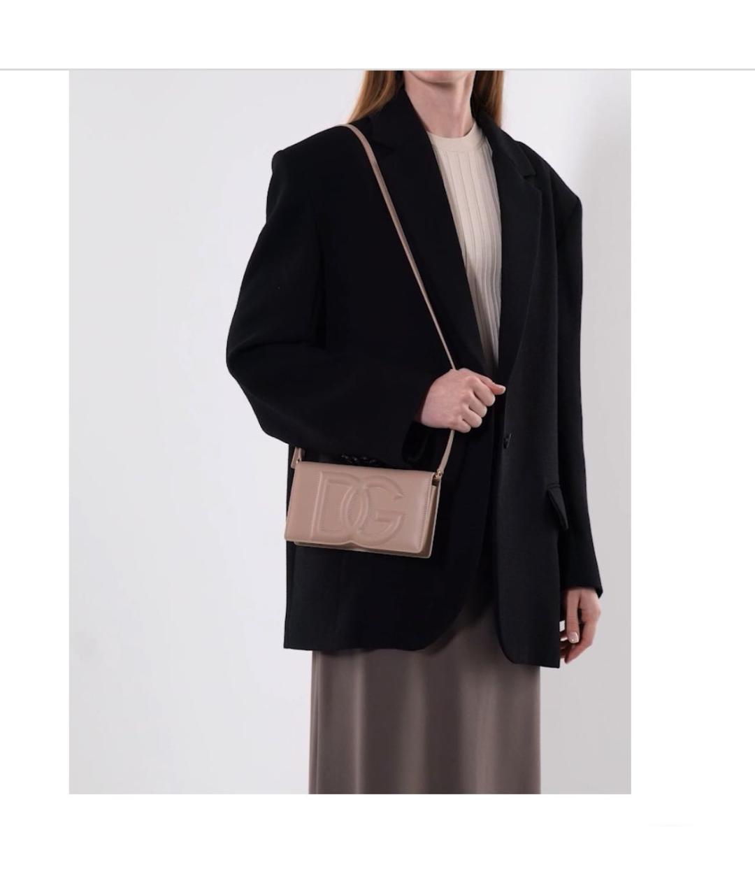 DOLCE&GABBANA Коричневая кожаная сумка через плечо, фото 6