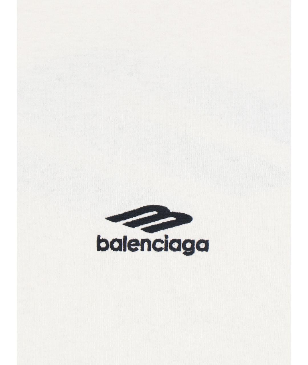 BALENCIAGA Белая хлопковая футболка, фото 3