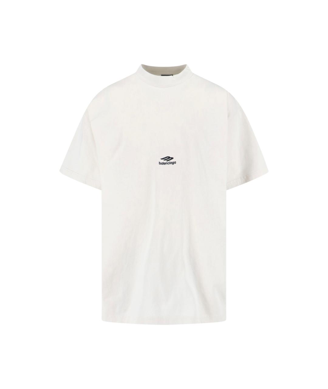 BALENCIAGA Белая хлопковая футболка, фото 1