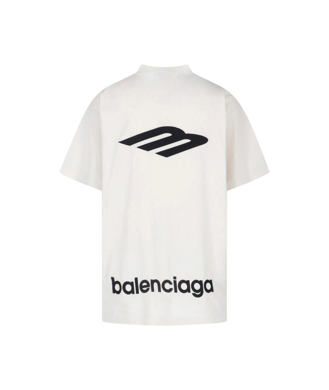 BALENCIAGA Белая хлопковая футболка, фото 2