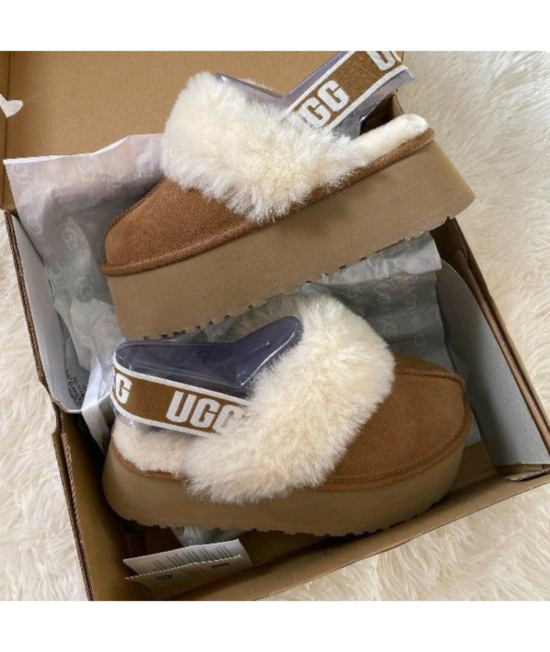 UGG AUSTRALIA Бежевые замшевые сабо, фото 4