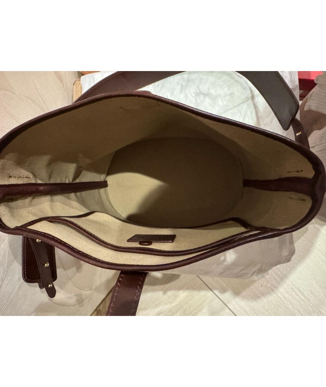 WEEKEND MAX MARA Коричневая кожаная сумка через плечо, фото 4