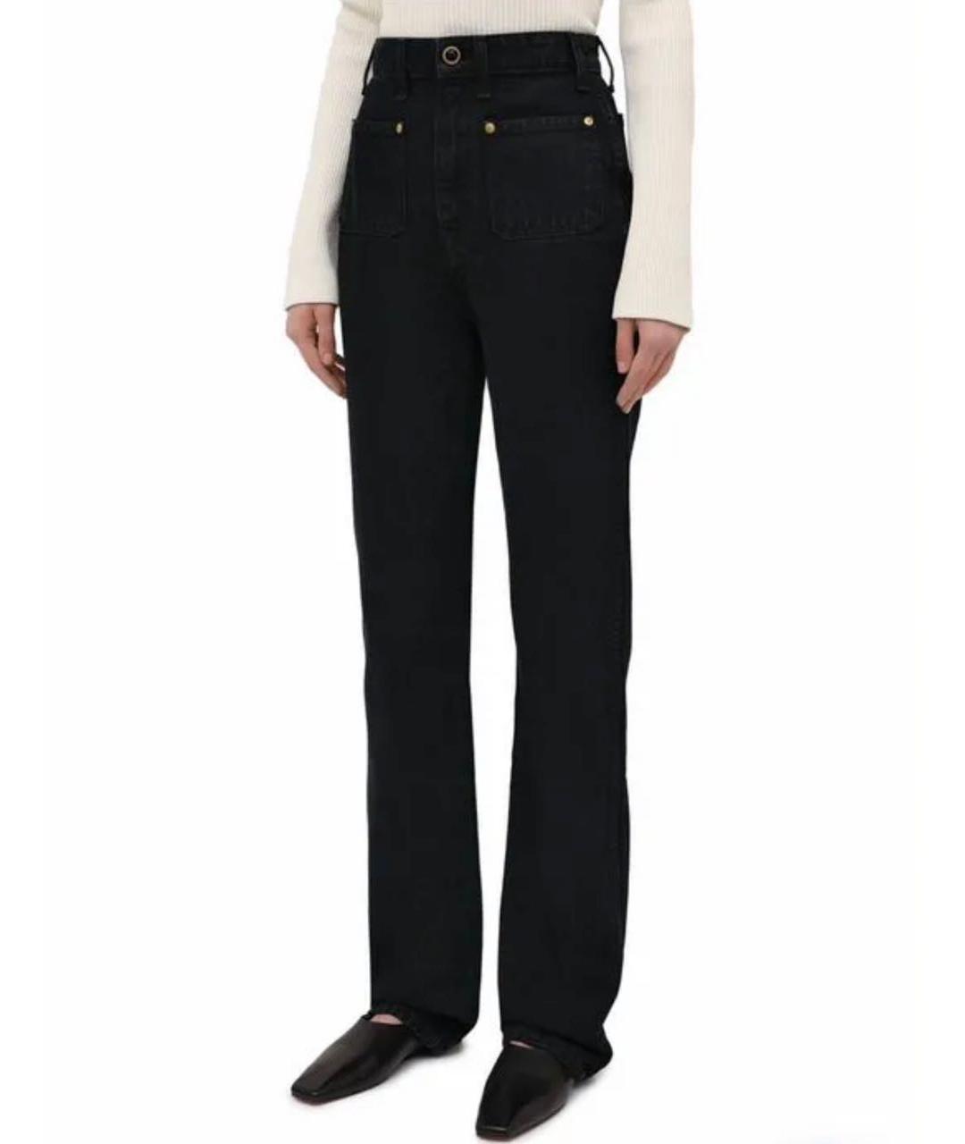 KHAITE Черные хлопковые прямые джинсы, фото 2