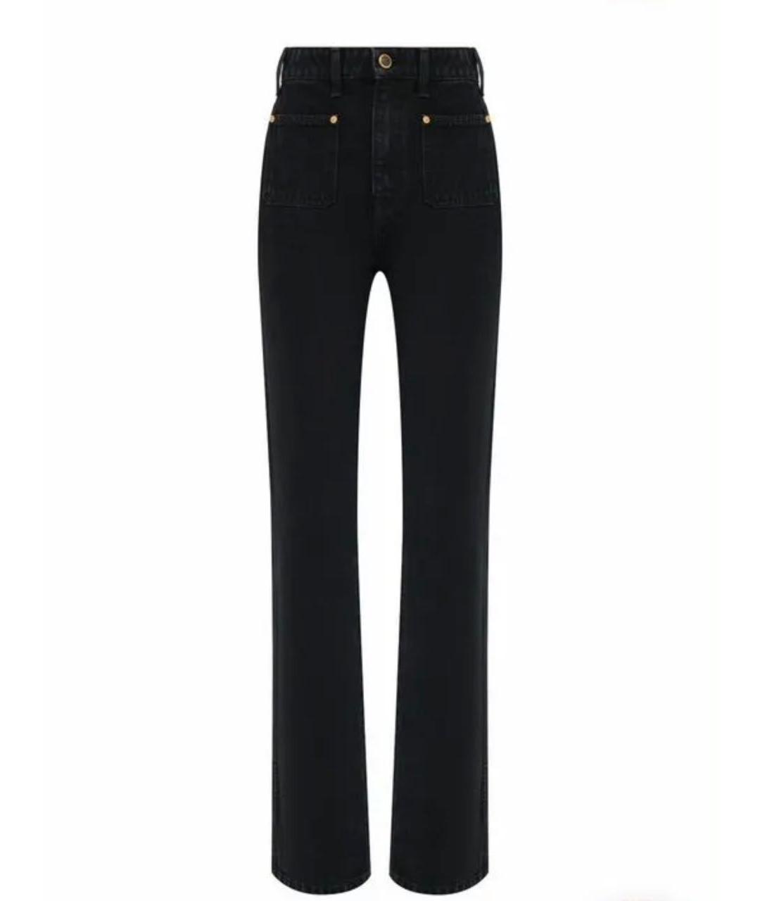 KHAITE Черные хлопковые прямые джинсы, фото 1