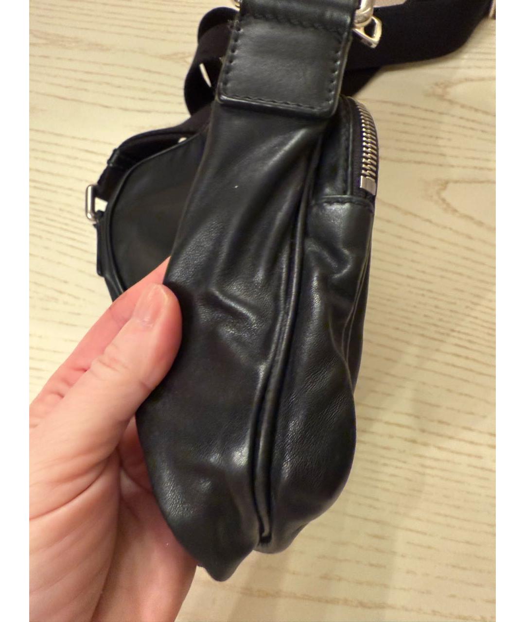 DOLCE&GABBANA Черная кожаная сумка на плечо, фото 7