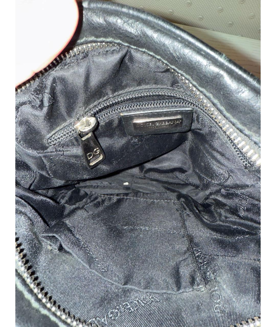 DOLCE&GABBANA Черная кожаная сумка на плечо, фото 9