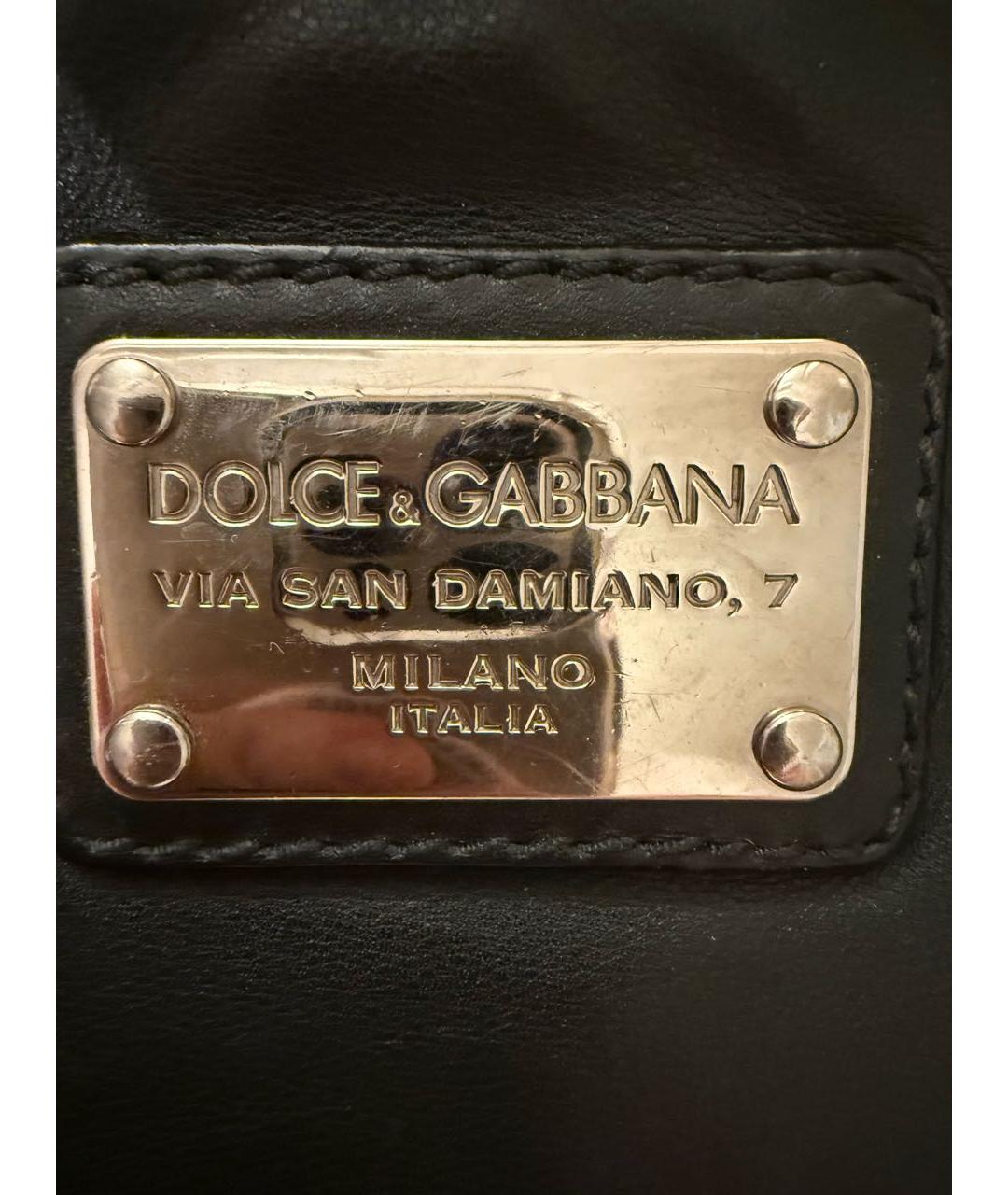 DOLCE&GABBANA Черная кожаная сумка на плечо, фото 3