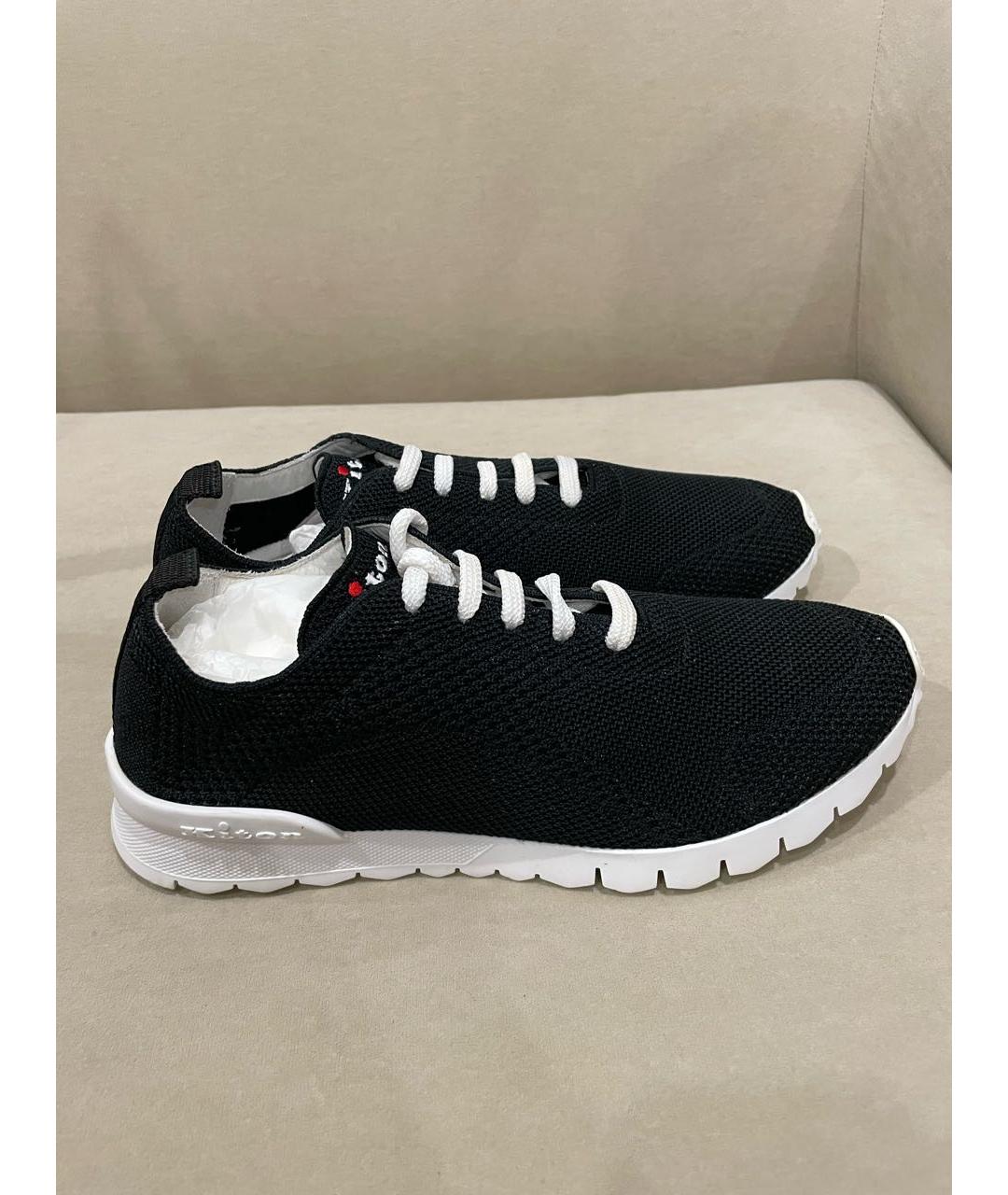 KITON Черные текстильные низкие кроссовки / кеды, фото 6