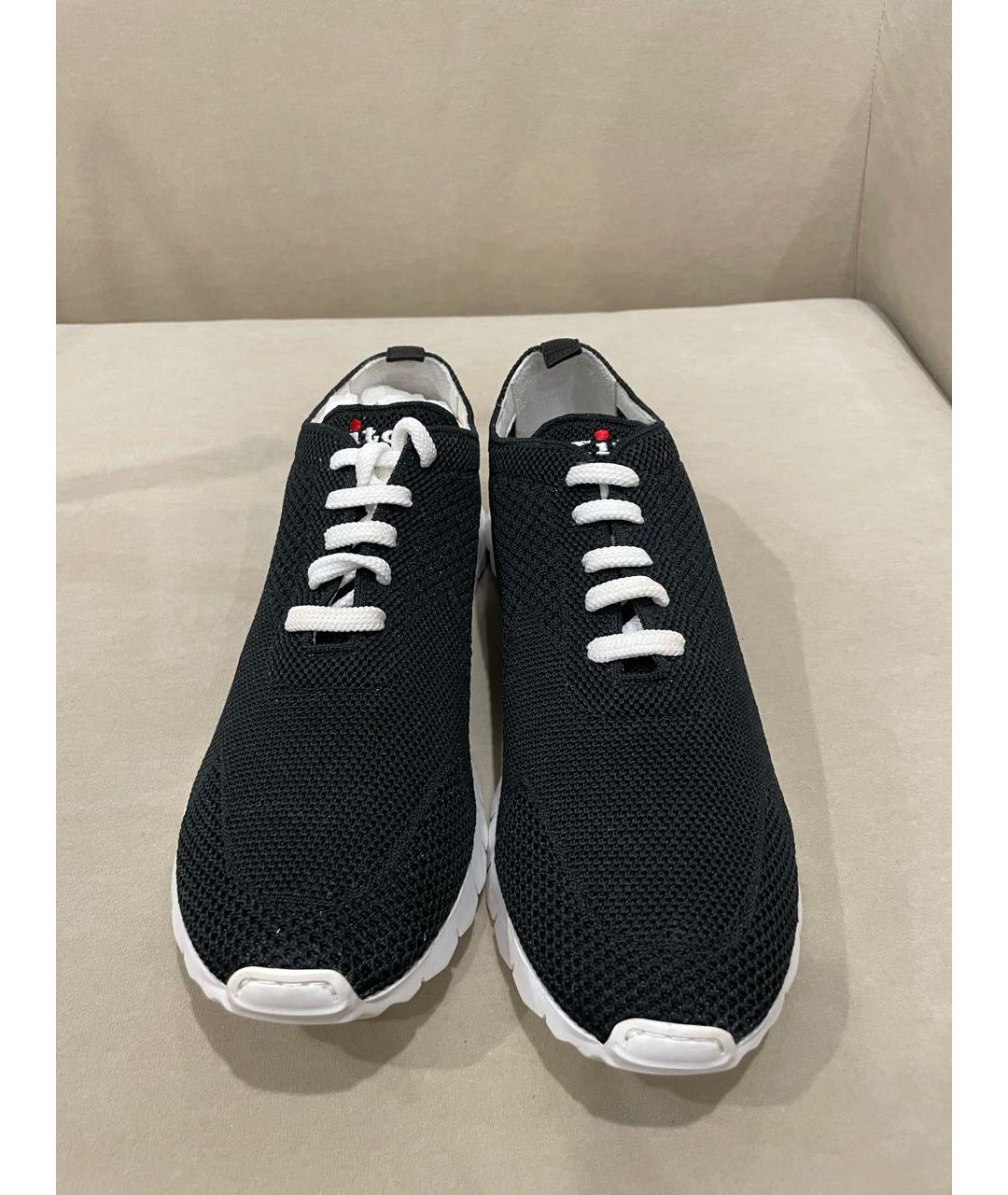 KITON Черные текстильные низкие кроссовки / кеды, фото 2