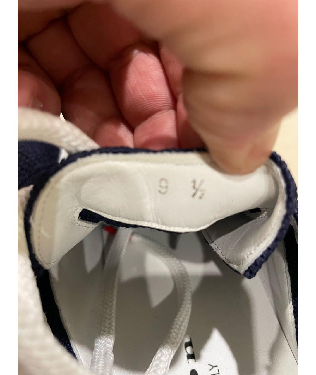 KITON Темно-синие текстильные низкие кроссовки / кеды, фото 5